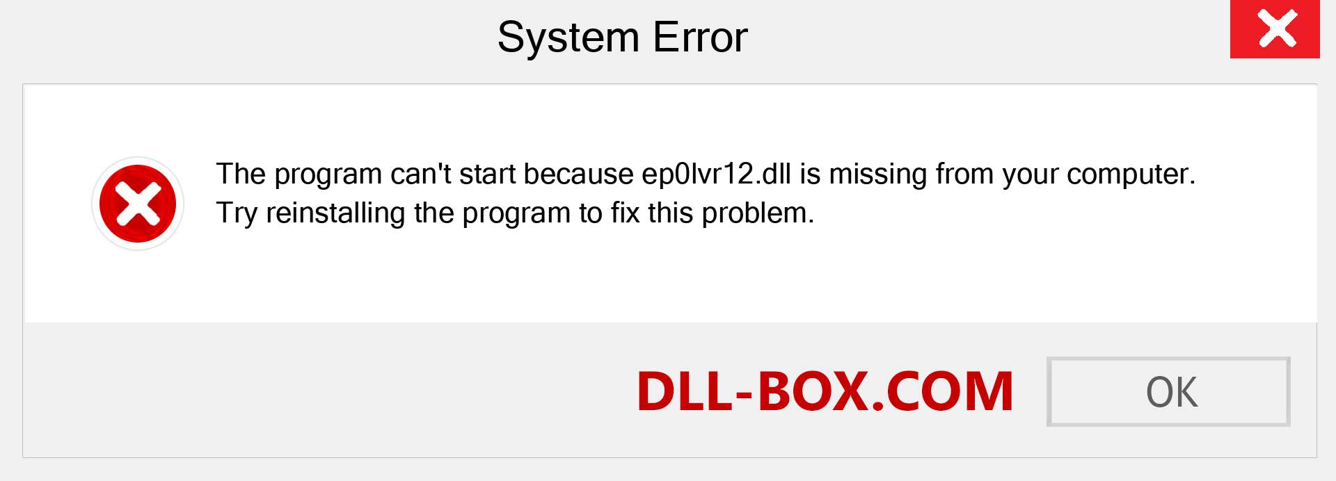  ep0lvr12.dll file is missing?. Download for Windows 7, 8, 10 - Fix  ep0lvr12 dll Missing Error on Windows, photos, images